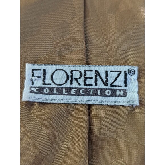 Florenzi Collection Mens Necktie Gold 100% Polyester Made in USA 55"x3" Vintage - Picture 3 of 4
